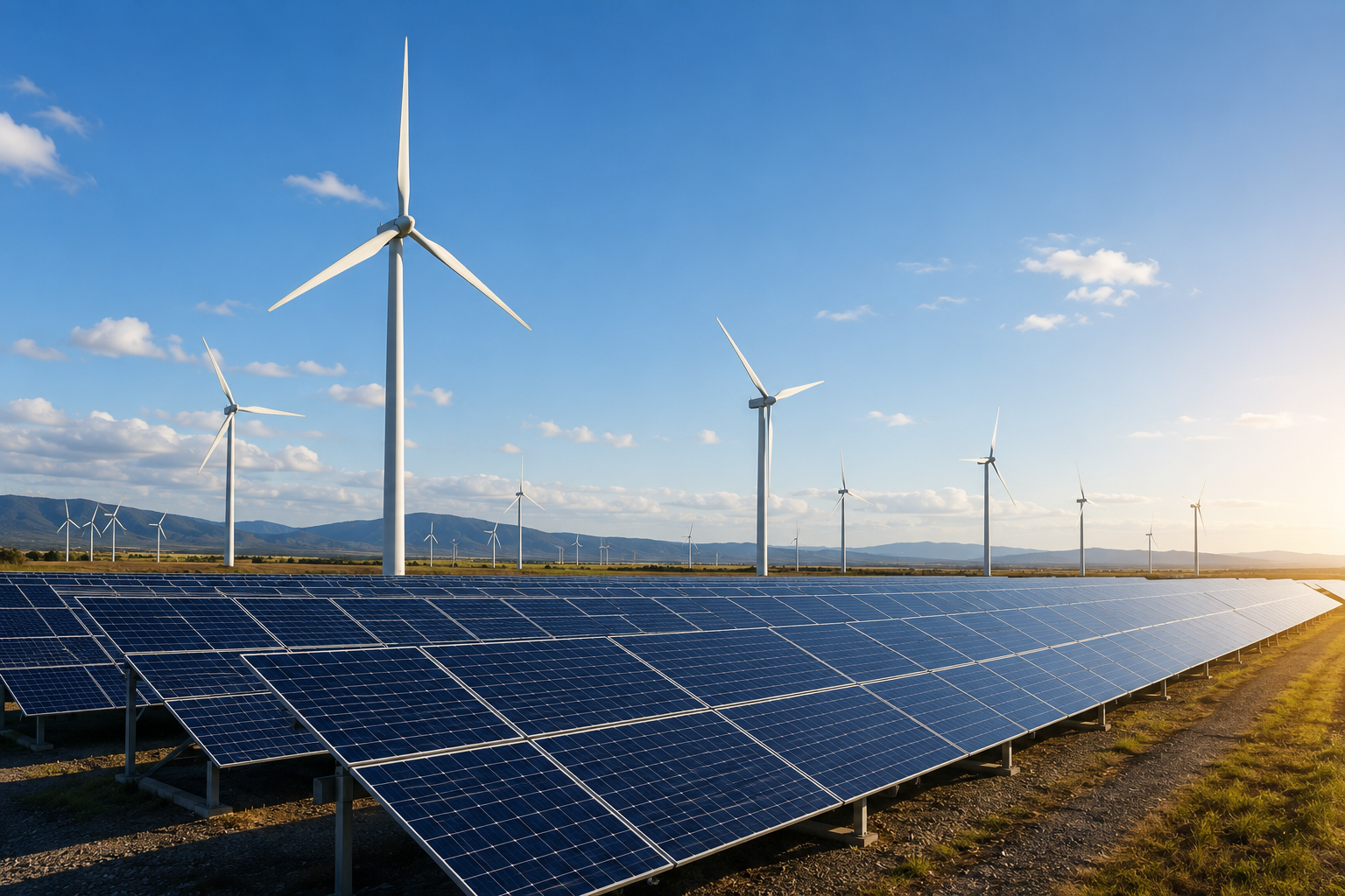 Renewable energy plant co-located with ammonia production